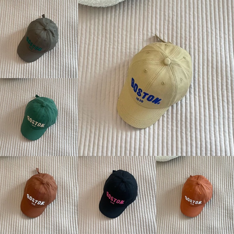 Mũ Lưỡi Trai Vải Cotton Thêu Chữ Kiểu Hàn Quốc Dễ Thương Cho Bé