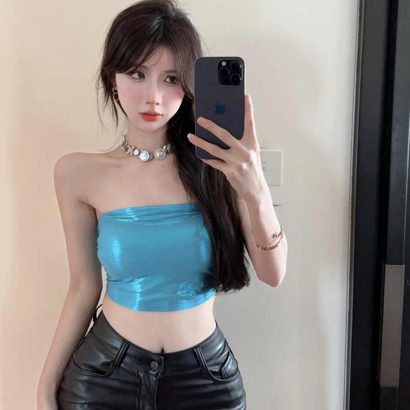 Áo Ống Màu Trơn Dáng Ôm Thời Trang Mùa Hè Quyến Rũ Cho Nữ