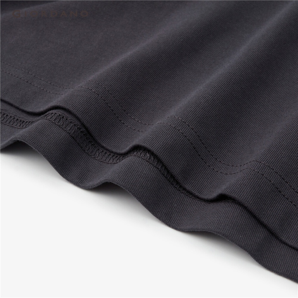 Áo thun GIORDANO 91093013 cotton tay ngắn cổ tròn in họa tiết thời trang cho nam