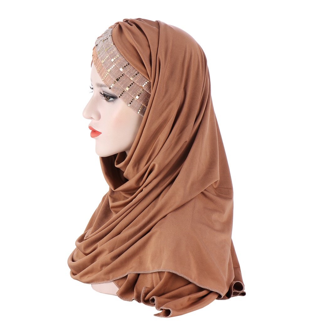 Khăn Choàng Hijab Đính Kim Sa Màu Sắc Thời Trang