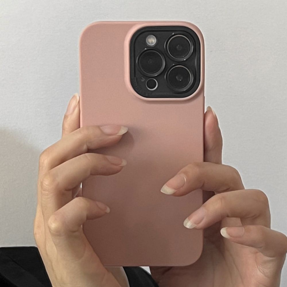Ốp Điện Thoại TPU Dẻo Siêu Mỏng Màu Trơn Mặt Nhám Kèm Khung Bảo Vệ Camera Cho IPhone 14 13 12 11 Pro Max X Xs XR 8 7 Plus