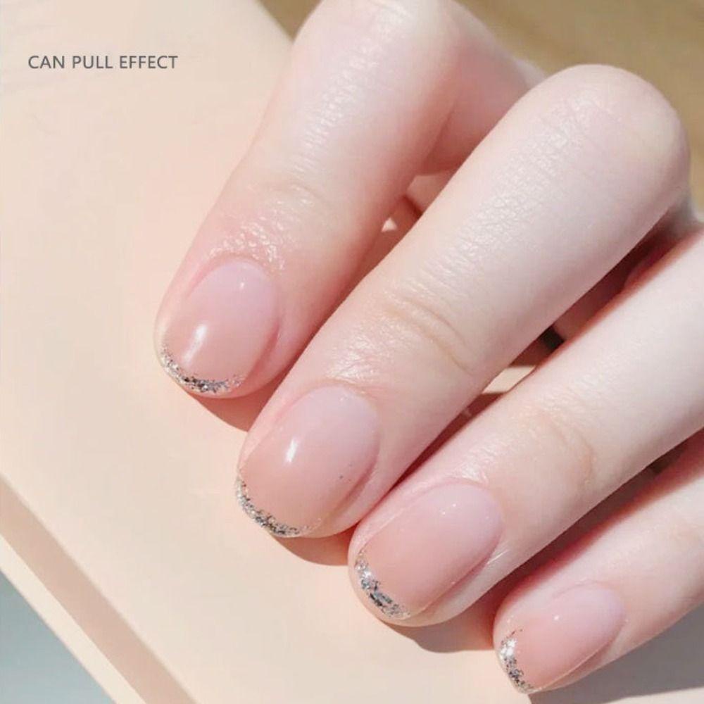 Keo Dán Móng Tay Dày Dặn Lấp Lánh Ánh Bạch Kim