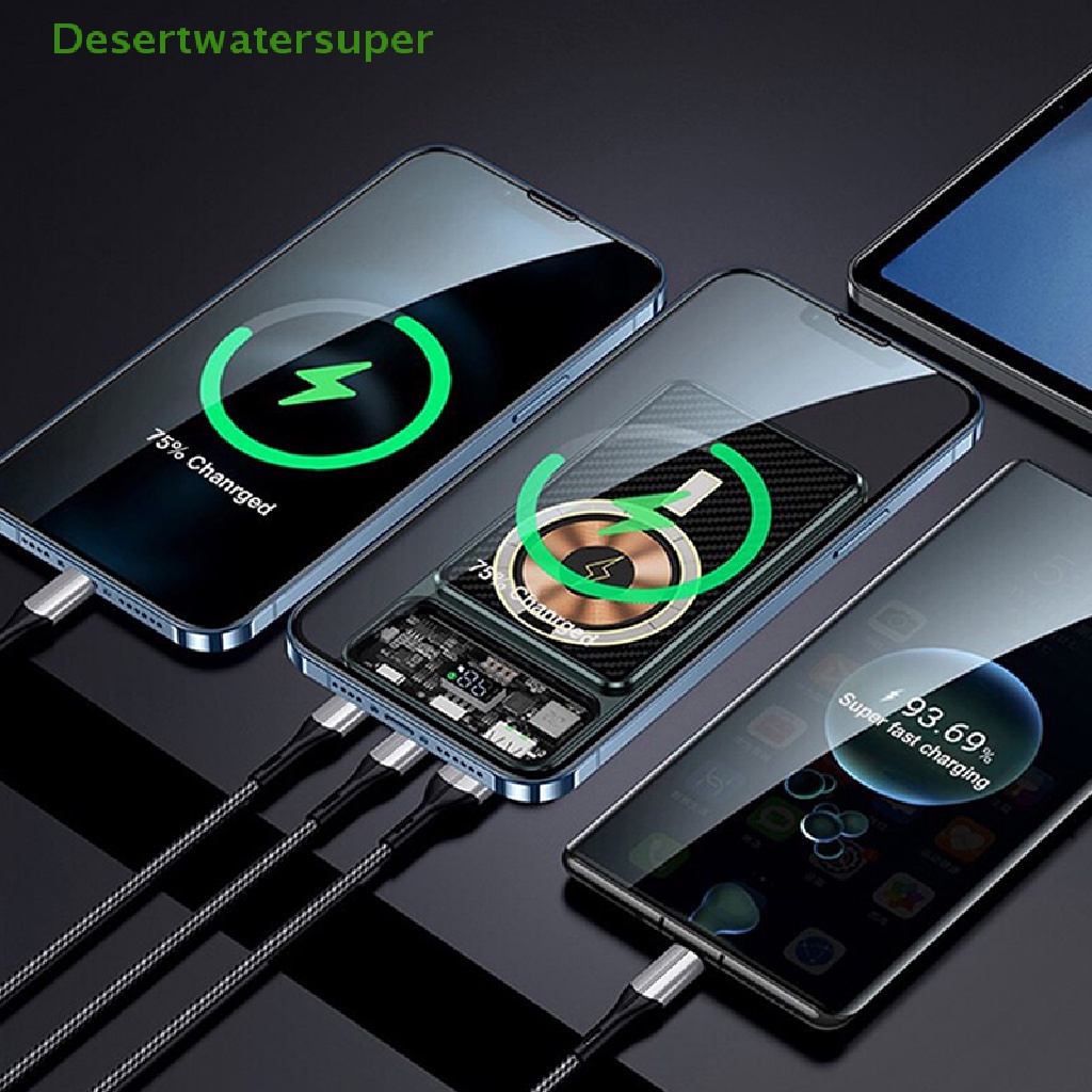 Bộ Sạc Nhanh Không Dây DSVN 20000mAh PD 22.5W Trong Suốt Từ Tính