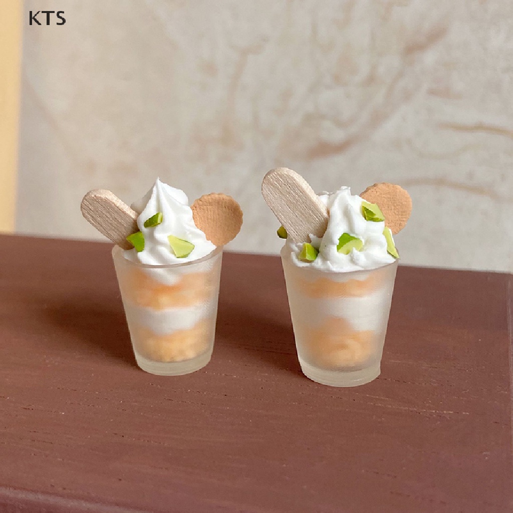 KTS 1Pc 1:12 1:6 Dollhouse Miniature Biscuit Ice Cream Cup Dollhouse Accessories KT