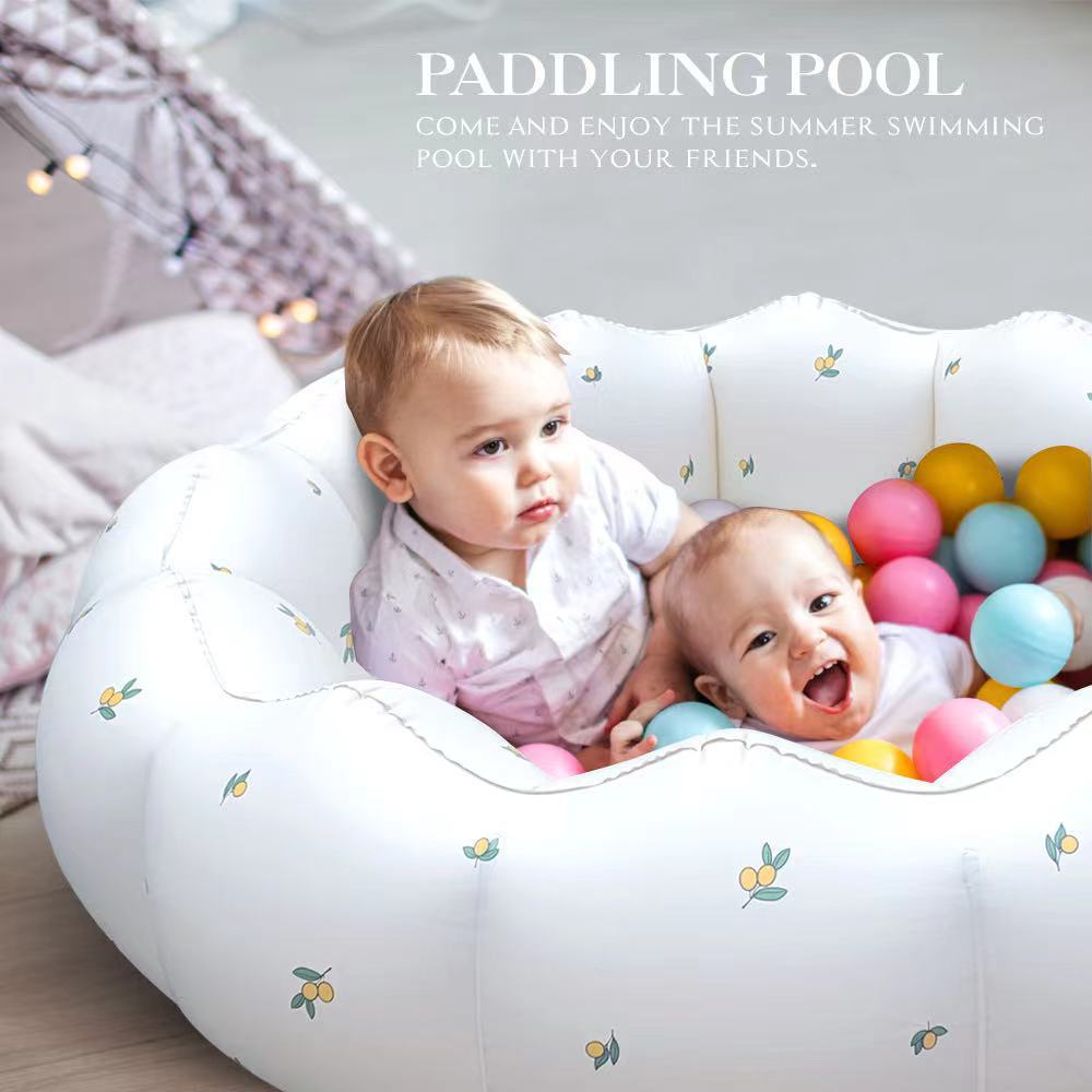 Bể bơi Bơm Hơi 90cm Bằng PVC Mềm Hình Tròn Có Hàng Rào Chắn Ngoài Trời Cho Bé Chơi