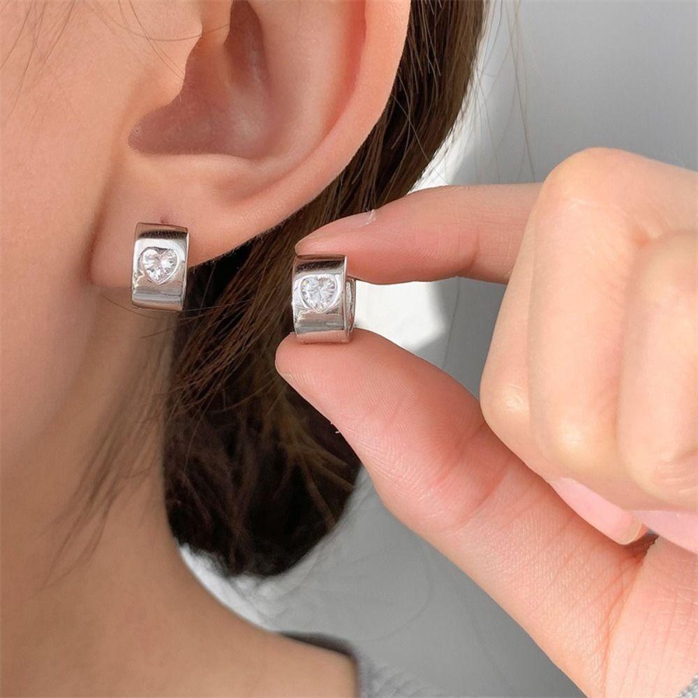 Bông Tai Hình Hoa / Trái Tim Màu Trơn Phong Cách Hàn Quốc Thời Trang Cho Nữ WMES15H