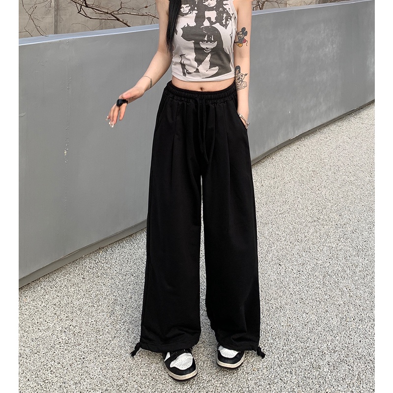 Nrvp [Hàng Có Sẵn] Quần Thể Thao Dài Oversize Phong Cách Đường Phố Hàn Quốc Thời Trang Nữ