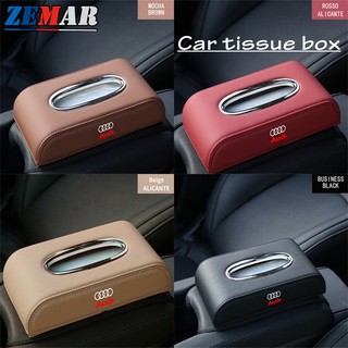 Hộp đựng khăn giấy bằng da cao cấp treo xe hơi audi a3 8l a1 q5 tt mk2 a5 a4 b7 b8 b5 a6 c7 c6 q7 q3 rs3