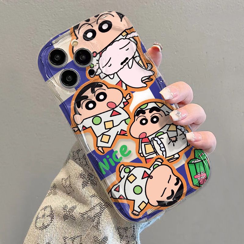 ✅Ốp Điện Thoại Mềm Trong Suốt Chống Sốc In Hình Shin-Chan Cho iPhone14 / 13promax 12 / 11 7 / 8p xsxr