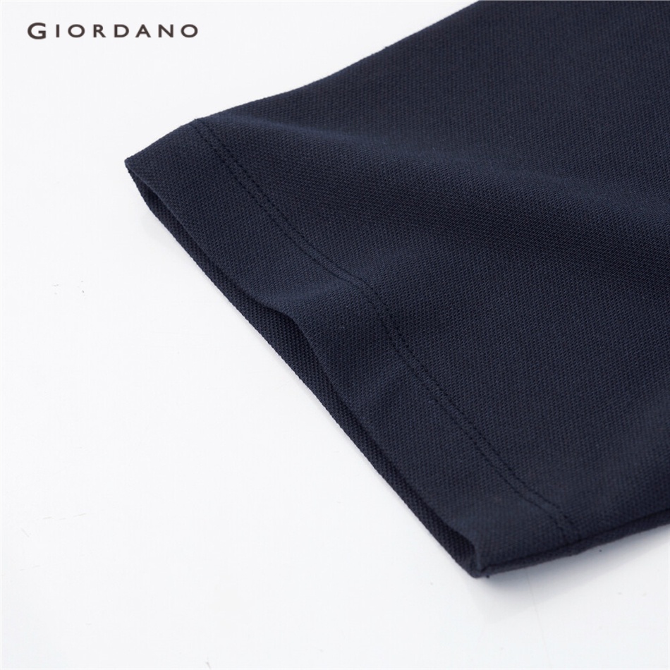 Áo sơ mi polo GIORDANO 05313382 tay ngắn dáng rộng màu trơn thời trang cho nữ