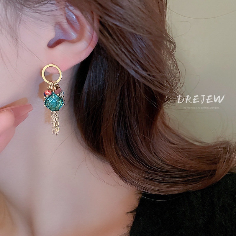 Bông Tai Hình Giọt Nước Bằng Bạc Đính Kim Cương Pha Lê Phong Cách Âu Mỹ Thời Trang Cho Nữ