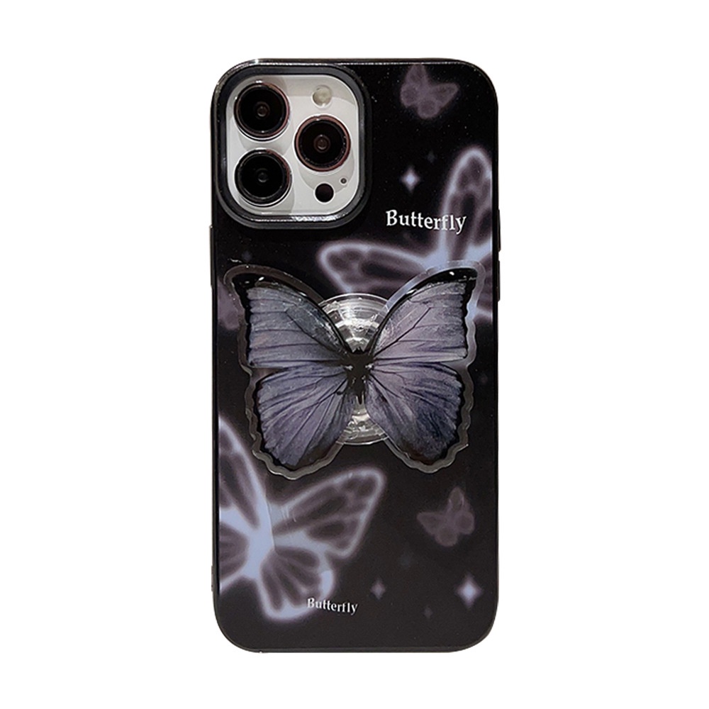 Ốp Điện Thoại Silicon Họa Tiết Bươm Bướm Kèm Giá Đỡ Cho Iphone SE2020 7 / 8 Plus 14 X XR XM 11 12 MINI 13 PRO MAX AT0104