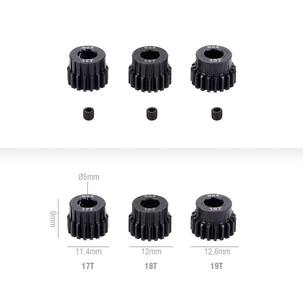 Bộ Bánh Răng Động Cơ Pinion M0.6 5.0mm 17T 18T 19T 20T 21T 22T 23T 24T 25T 26T 27T 28T Cho Xe RC 1 / 8