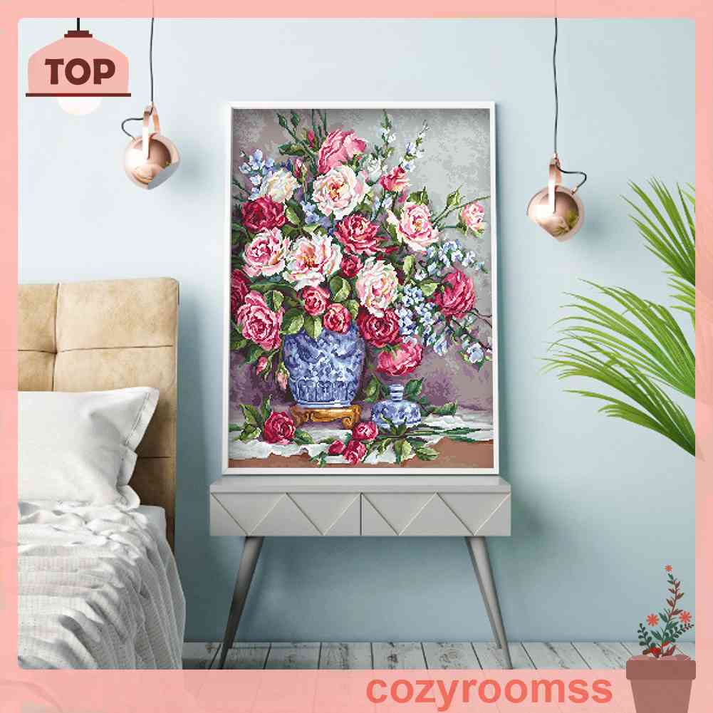 Toàn Bộ Bộ Tranh Thêu Chữ Thập 11CT DIY Hình Hoa Xinh Xắn
