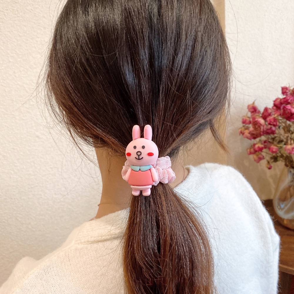 Cột tóc hoạt hình vịt thỏ gấu vải thun nhúng nhiều màu sắc đáng yêu CT21