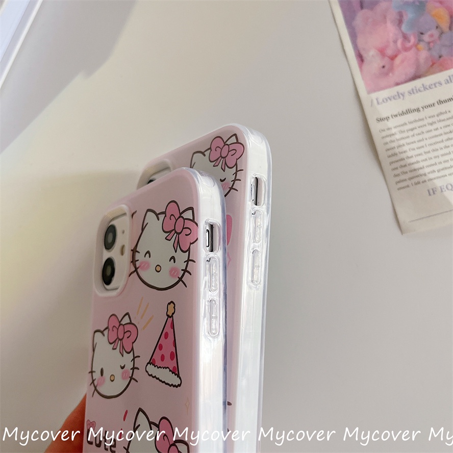Ốp Điện Thoại Silicon Họa Tiết Hoạt Hình Hello Kitty Cho Iphone 11 12 13 14 Pro Max X Xr Xs 8 7 6 Plus SE 2020