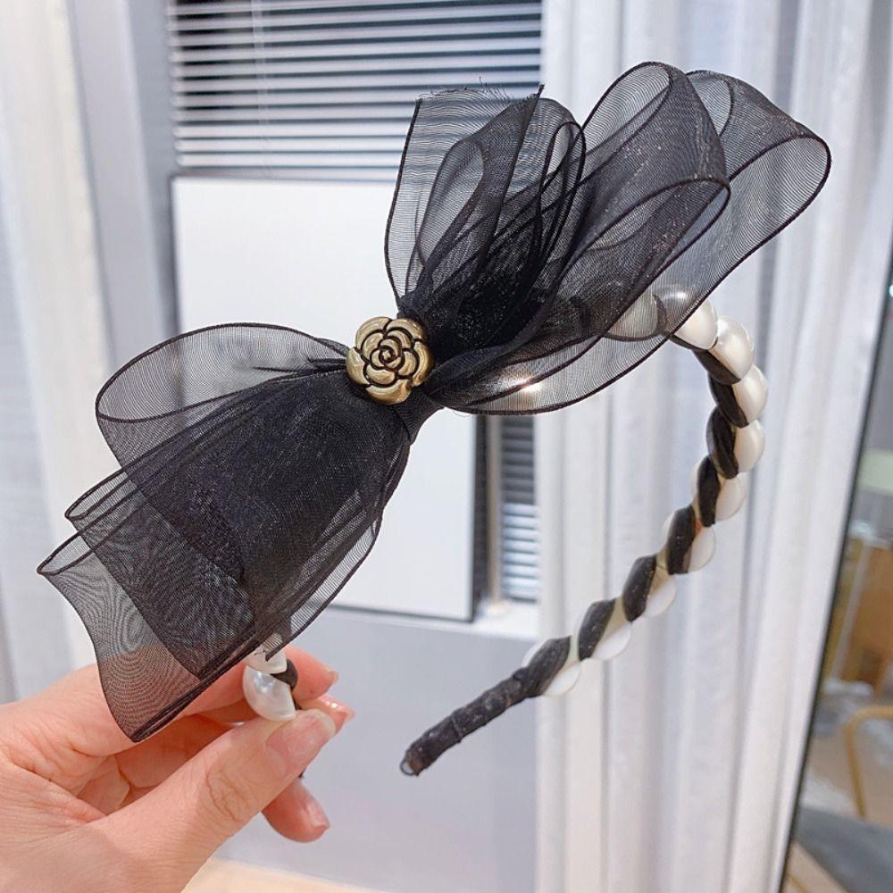 NICKOLAS Băng Đô Vải Lưới Đính Hoa Phong Cách Hàn Quốc Cho Nữ