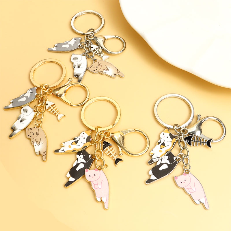 Móc Khóa Hợp Kim Hình Mèo Hoạt Hình Dễ Thương