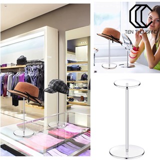 ☼Hat Holder Multifunctional Decorative Clear Acrylic Wig Holder Rack Hat Display Stand with Round