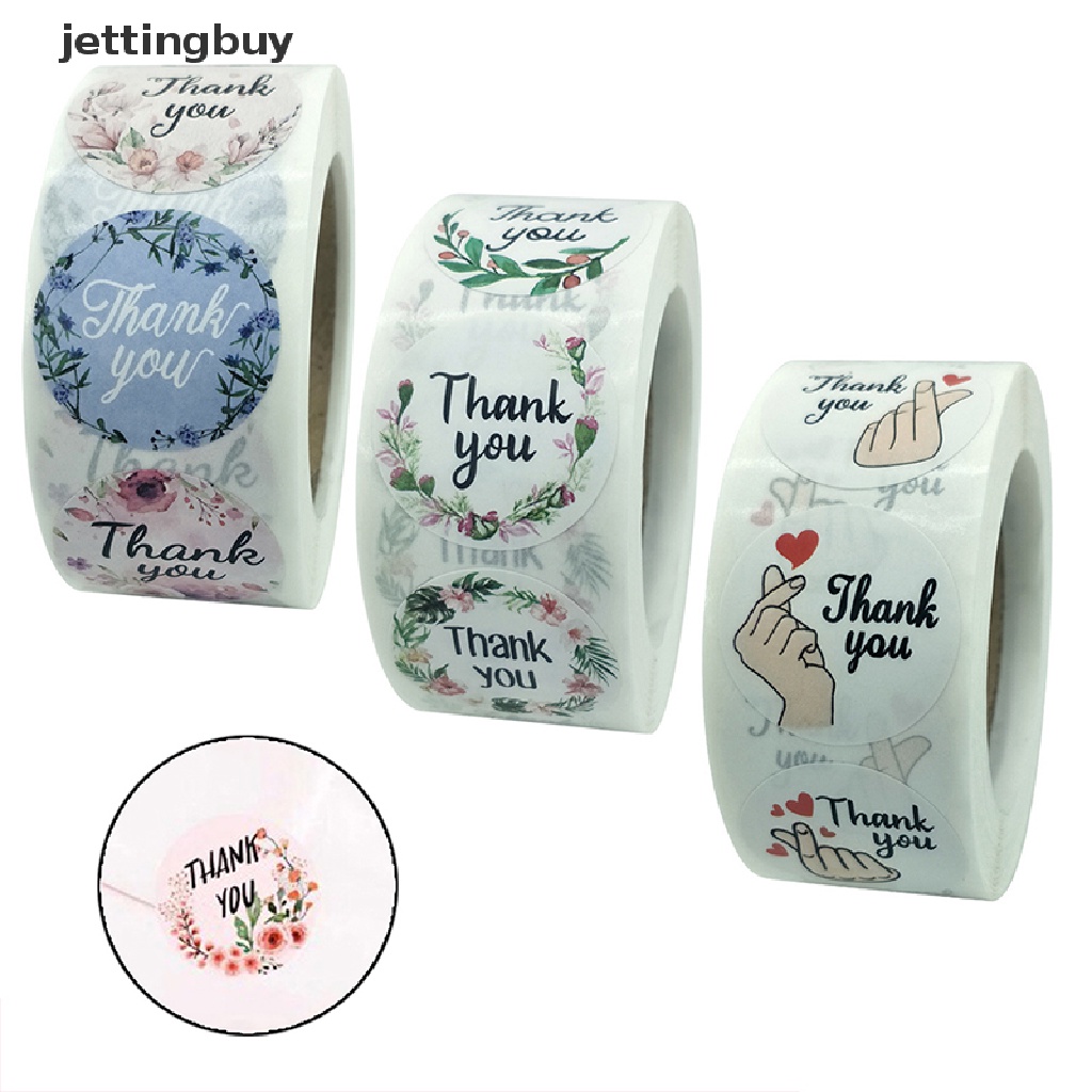 Cuộn 500 Nhãn Dán Thank You Cho Giấy Ghi Chú Văn Phòng Phẩm Gq New QDD