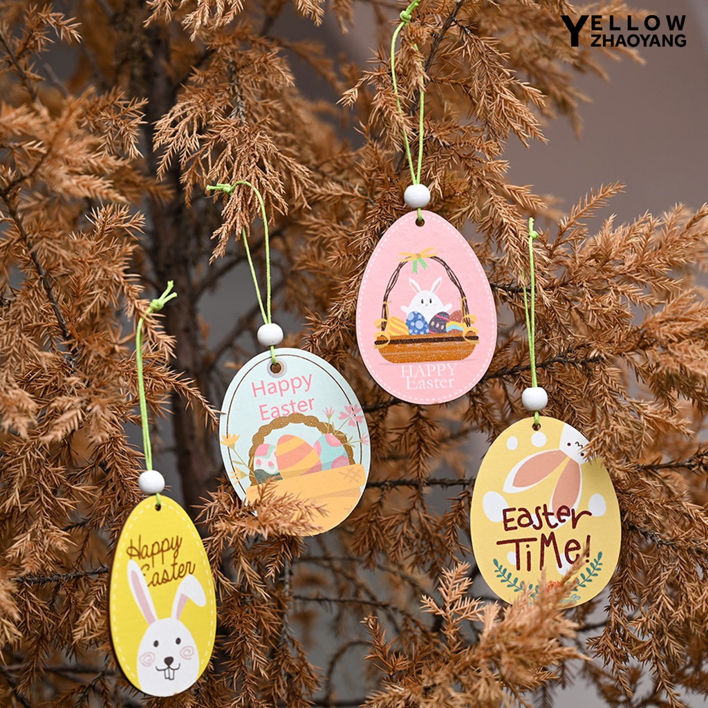 Ny Set 2 Mặt Dây Chuyền Quả Trứng phục Sinh Happy L Ph C DIY Đáng Yêu Trang Trí