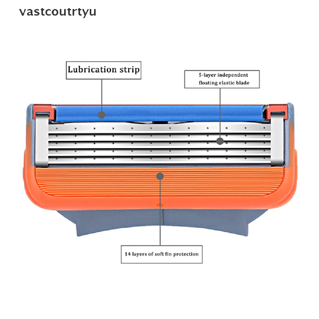 Set 4 Lưỡi Dao Cạo Râu 5 Lớp Thay Thế Cho Nam