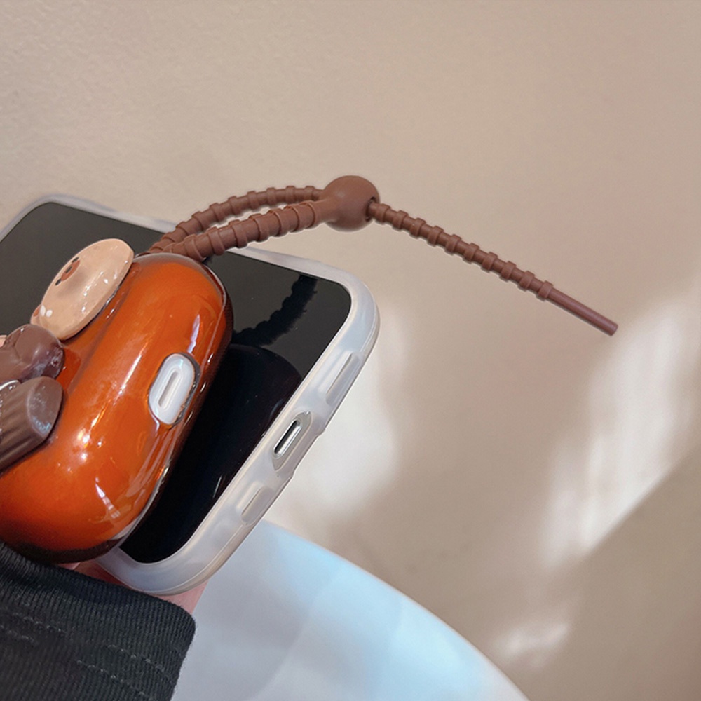 Ốp Điện Thoại TPU Mềm Hình Gấu 3D Màu Gradient Cho IPhone 11 12 13 14 Pro Max 14 Plus 1 / 2 / 3 / Pro