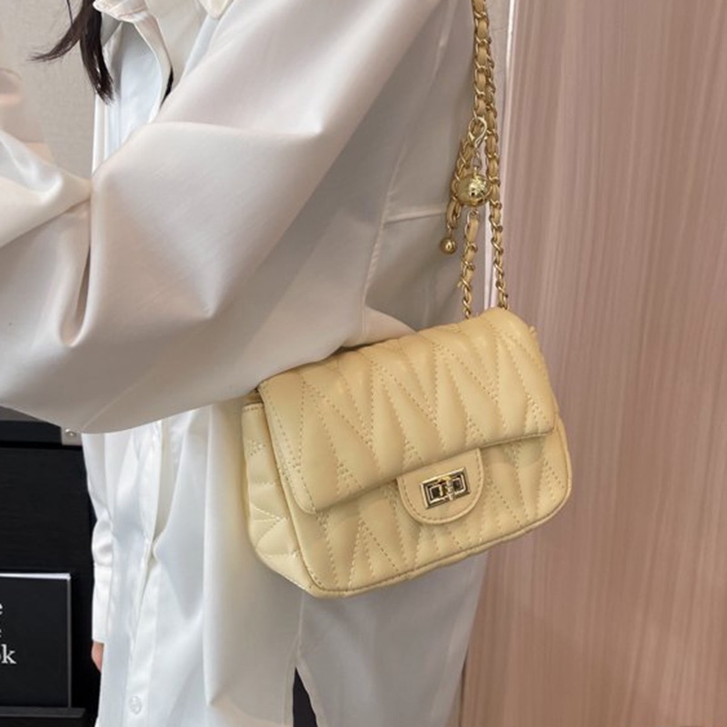 Túi Đeo Vai Màu Trơn Có Khóa Màu Sắc Ngọt Ngào Dễ Phối Đồ Thời Trang Cho Nữ