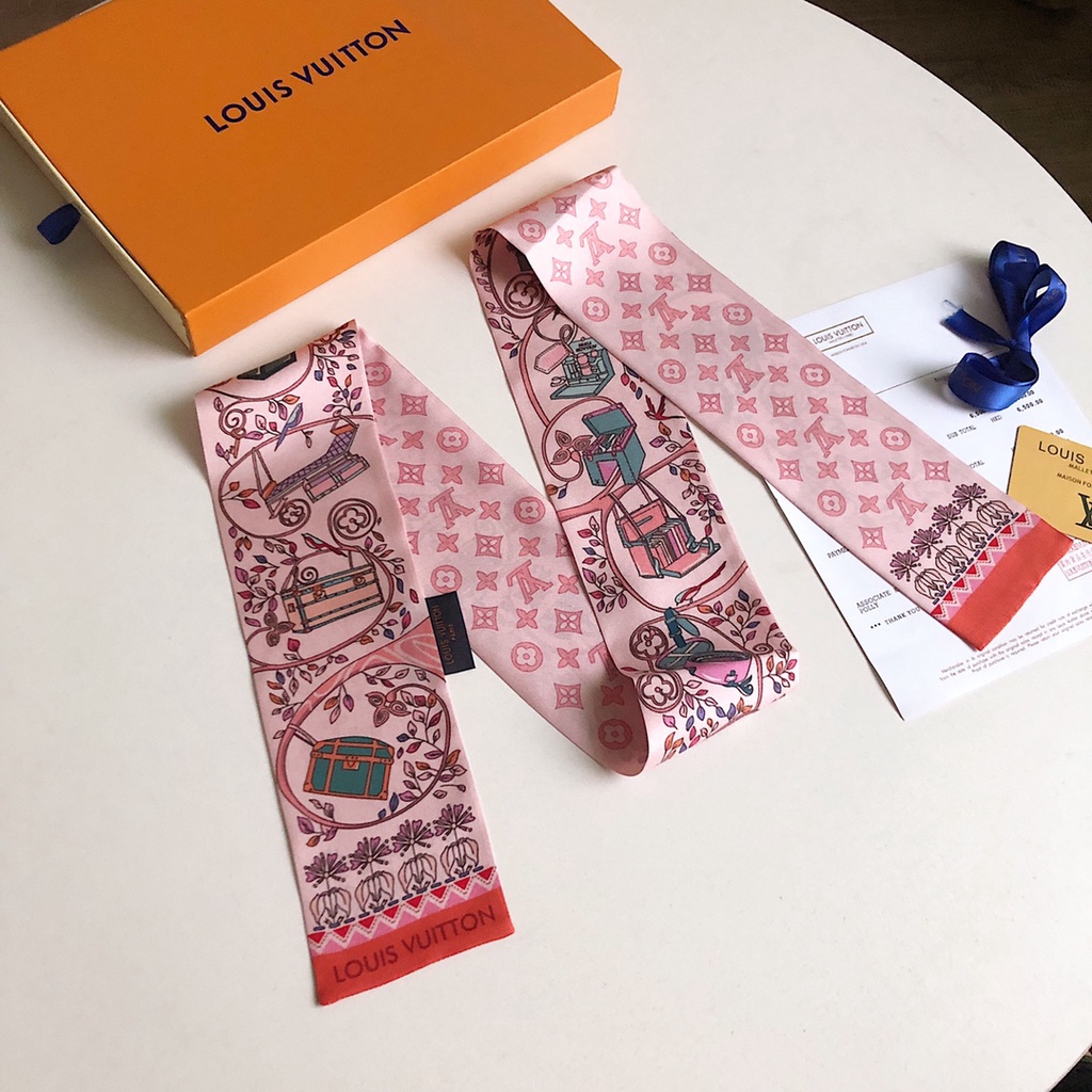 Khăn Choàng Cổ / Túi Xách Bằng Lụa Họa Tiết Hoa Ruy Băng Sang Trọng Hàng Mới 2023