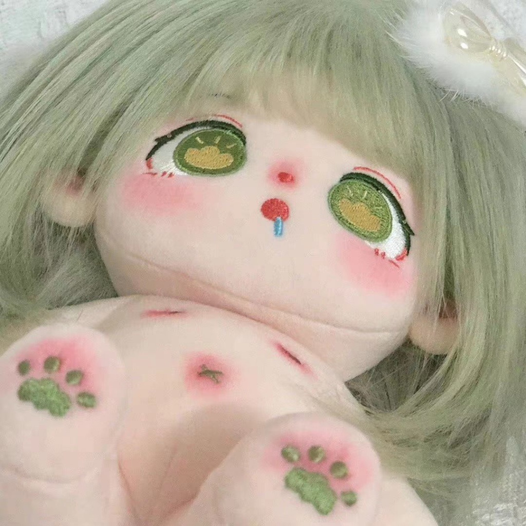 Búp Bê Nhồi Bông Cotton 20cm Màu Trắng Dễ Thương Cho Bé Gái