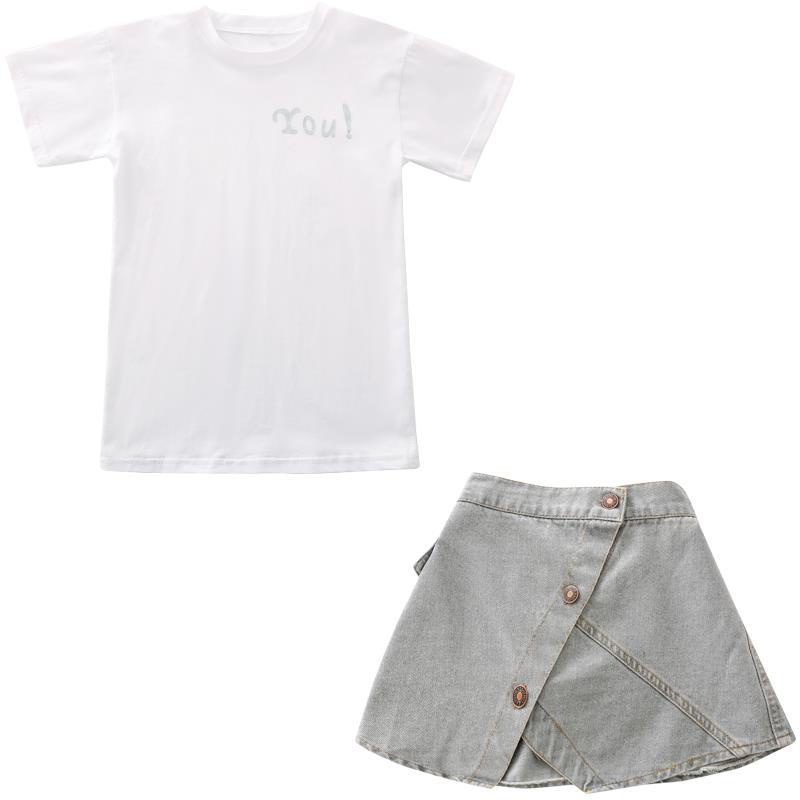 Set Áo Thun Và Chân Váy Thời Trang Hàn Quốc Cho Bé Gái
