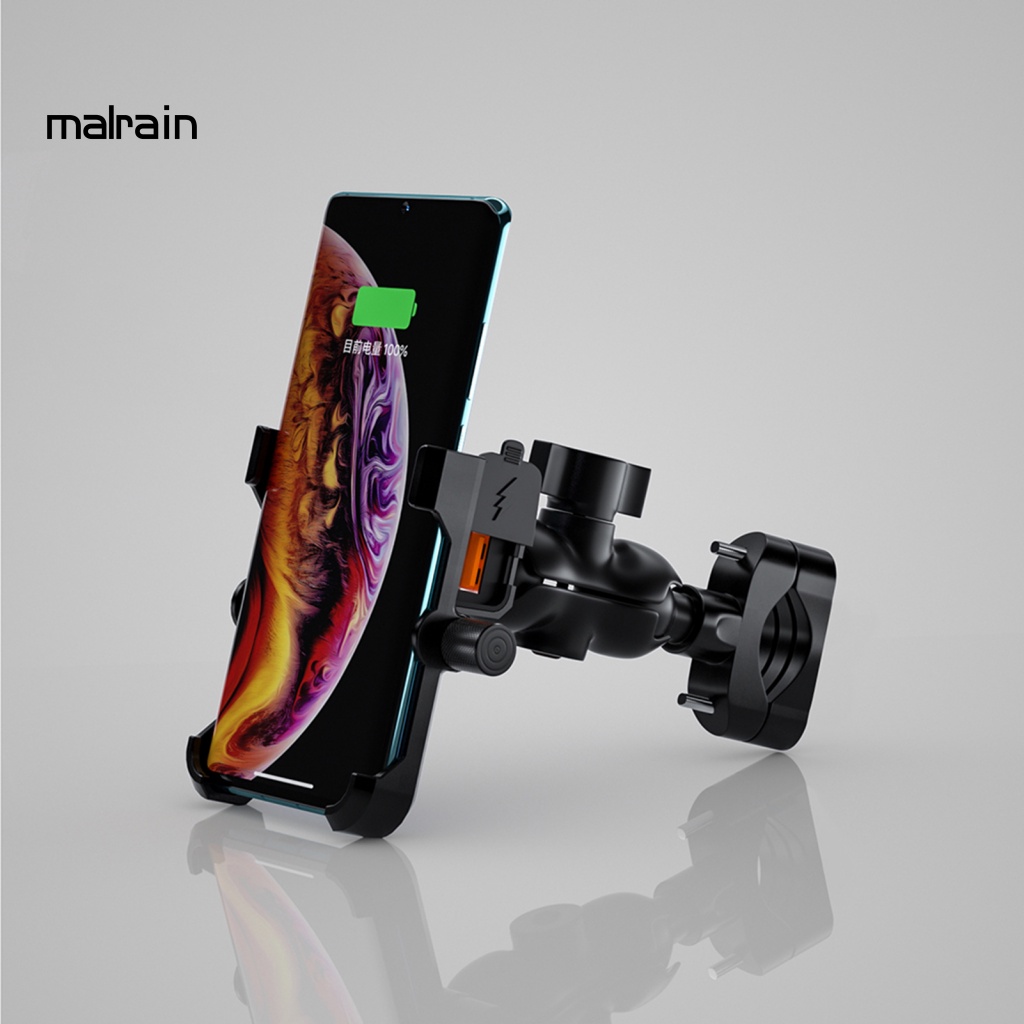 Giá Đỡ Điện Thoại QC 3.0 Bằng Hợp Kim Nhôm Chống Thấm Nước Dành Cho Xe Mô Tô