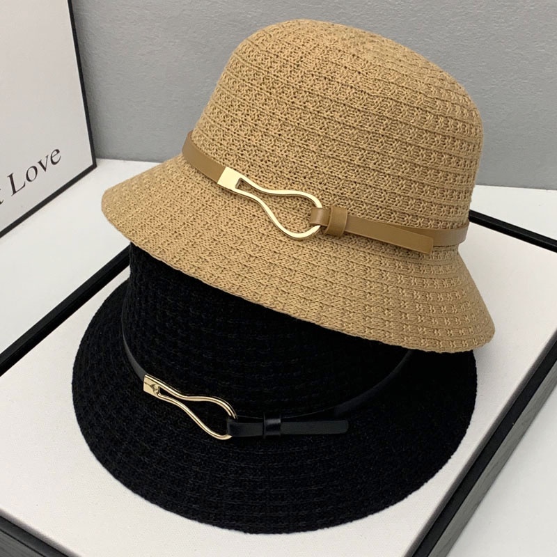 Mũ Bucket Dệt Kim Chống Nắng Thoáng Khí Thời Trang Xuân Hè Dành Cho Nữ