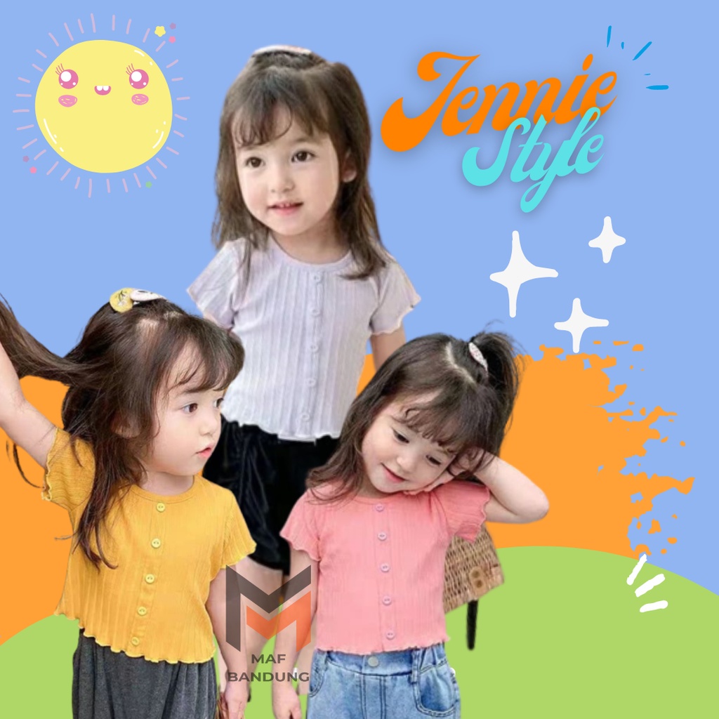 Áo Sơ Mi Đan Phong Cách Jennie Hàn Quốc Kiểu Mới Dành Cho Bé Gái Từ 1 Đến 4 Tuổi!!!
