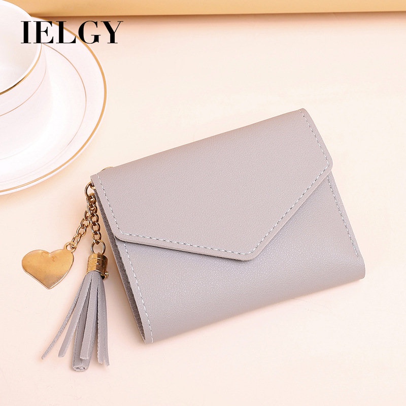 Ví Ngắn Đựng Tiền Xu Họa Tiết Vỏ Quả Vải Phối Tua Rua Nhiều Màu Dễ Thương Cho Bạn Gái