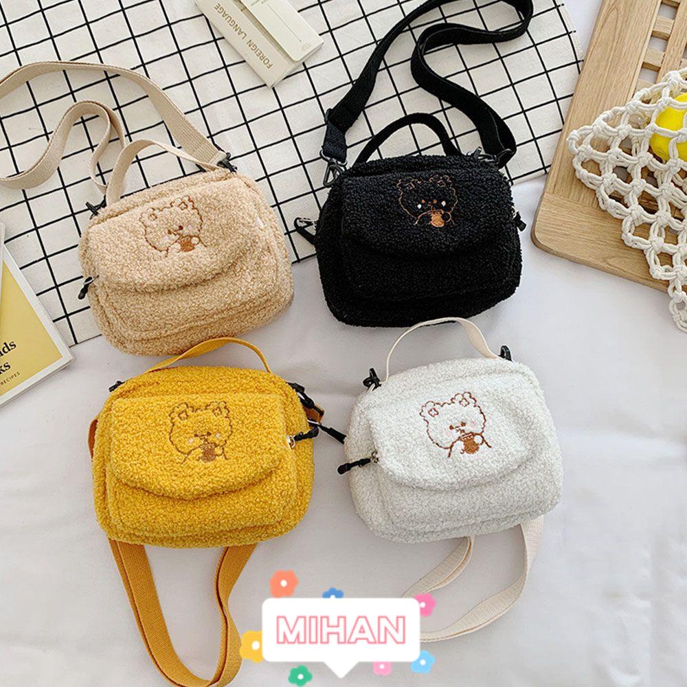 Túi Đựng Điện Thoại Bằng Lông Nhung Thêu Họa Tiết Xinh Xắn MIHAN1