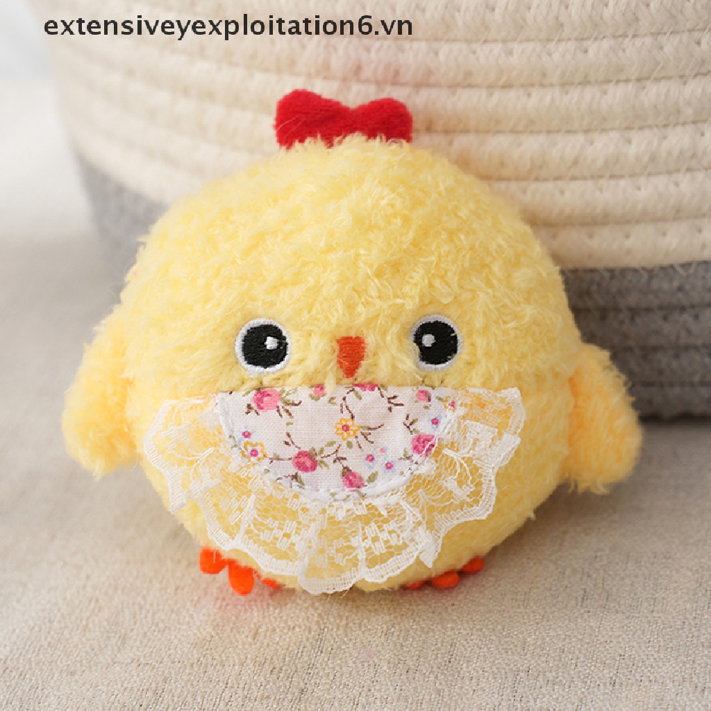 Móc Khóa Hình Gà Nhồi Bông Mini 10cm Dễ Thương