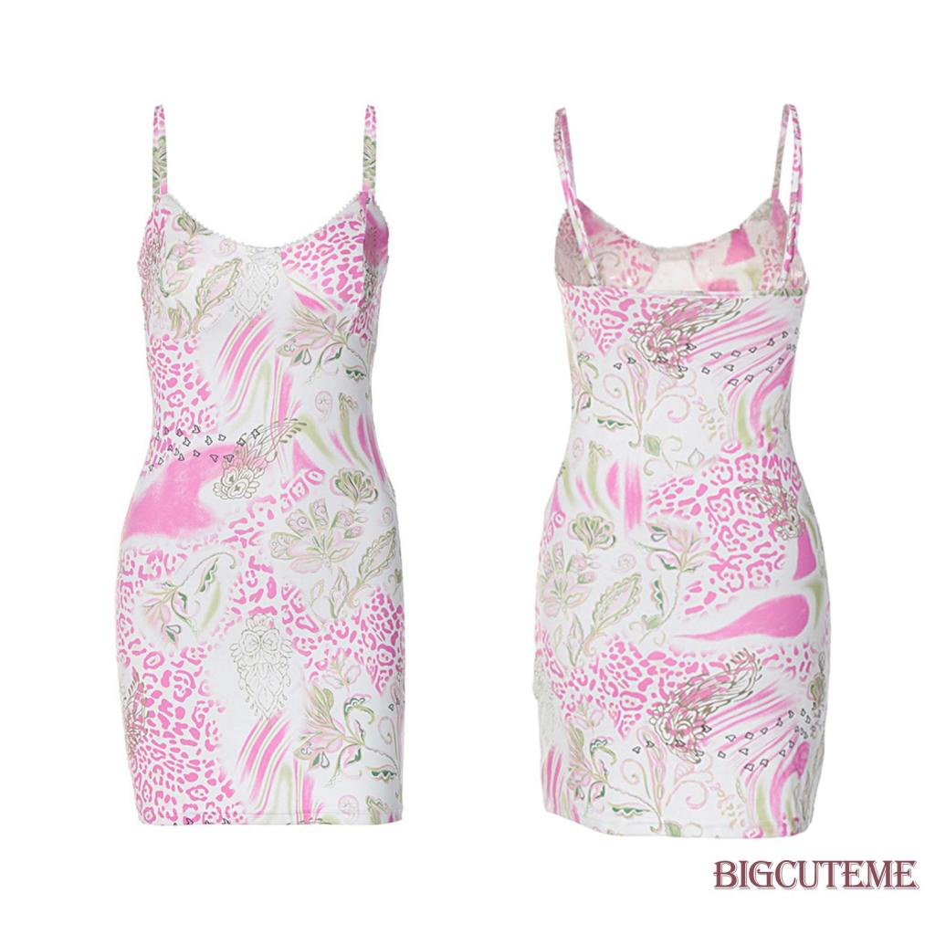 [] - Đầm Hai Dây Mỏng Vừa Vặn Họa Tiết Hoa Thời Trang Mùa Hè Cho Nữ