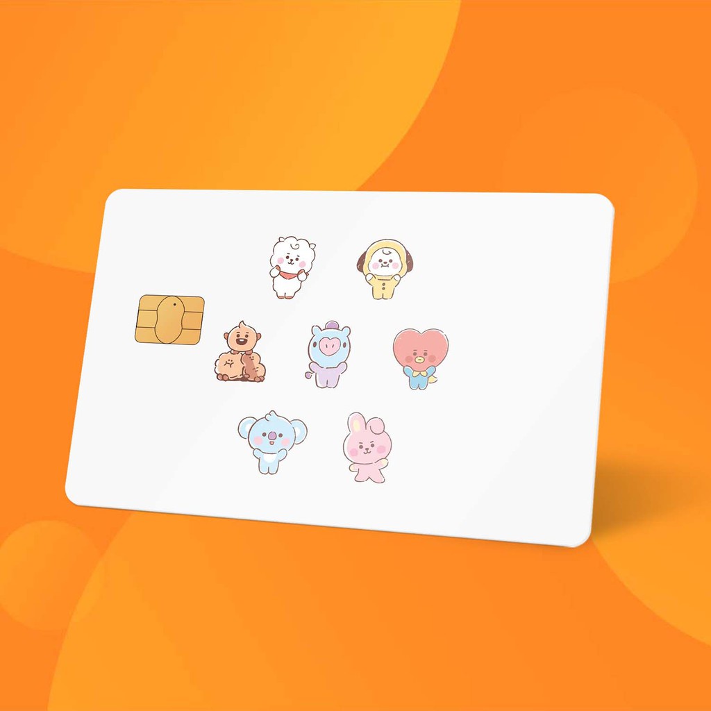 Miếng Dán Thẻ Card BT21 - BTS | SKIN ATM, Thẻ Chung Cư Trang Trí - Chất Liệu Decal Vinyl Chống Nước