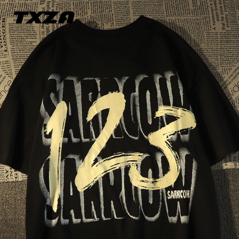 Áo Thun 100% Cotton Tay Ngắn Dáng Rộng Phong Cách Thời Trang Retro Cho Nam Giới