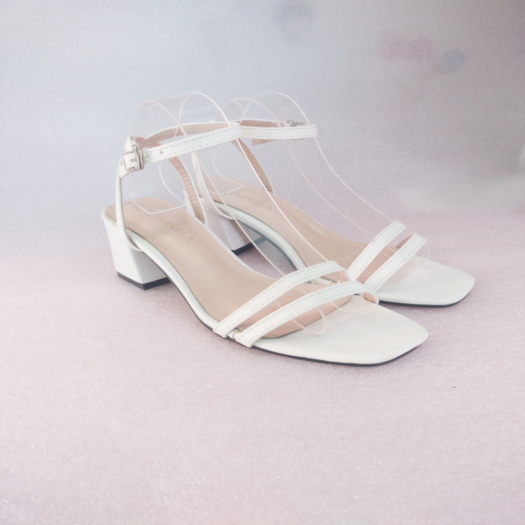 Giày cao gót quai mảnh 2 dây đế trụ 5p  sang chảnh sandal cao gót xinh hot trend N49