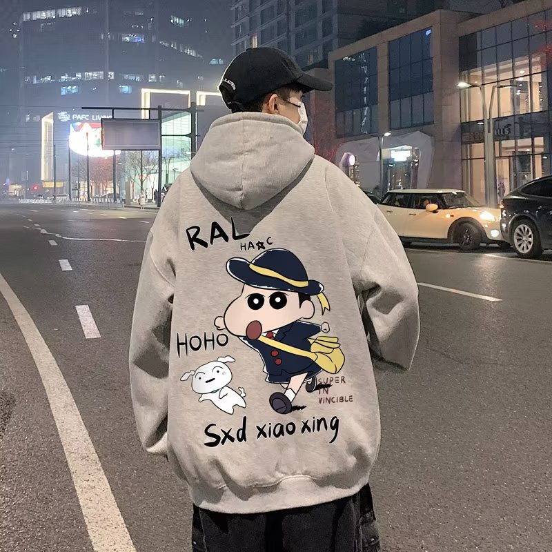Áo hoodie dáng rộng thời trang cho nam size M-8XL Mùa Thu Dáng Tay Dài In Họa Tiết Hoạt Hình Phong Cách Hàn Quốc Cho Nam Nữ
