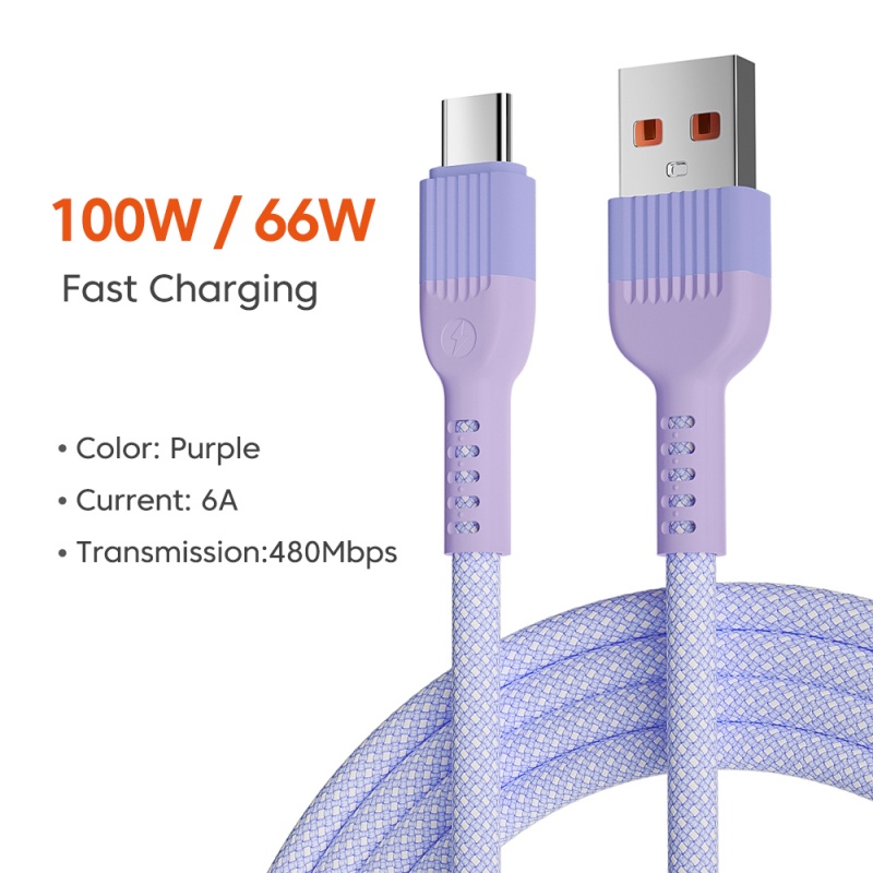 Dây Cáp Sạc Nhanh 100W / 66W USB Type C Chất Lượng Cao Cho Samsung Huawei Xiaomi POCO Type C