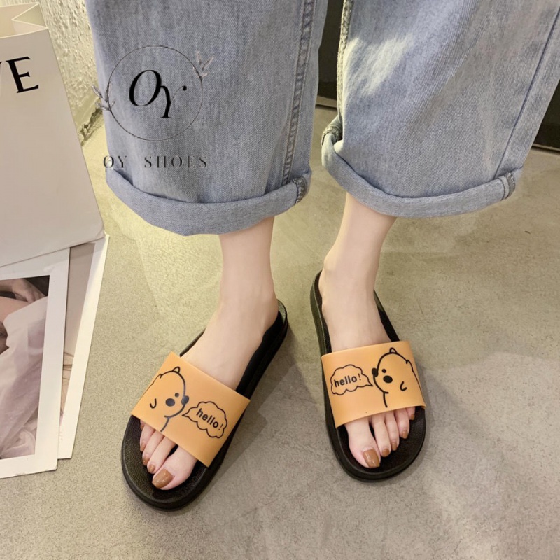 Dép sandal in hình gấu đáng yêu chống trơn trượt thời trang Hàn Quốc nữ tính