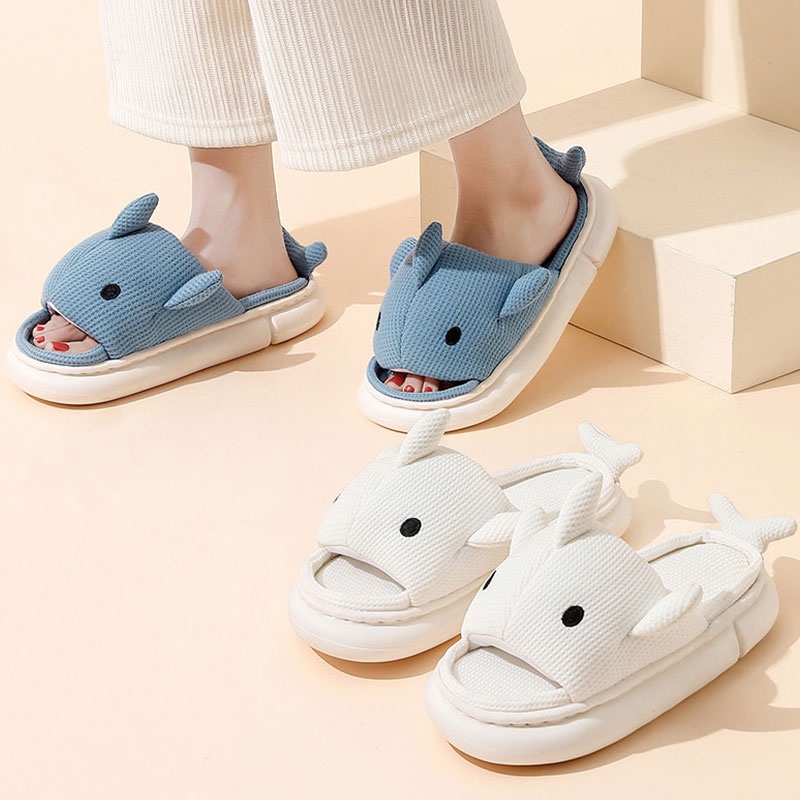 SHANMUSENLIN☘Dép Đi Trong Nhà Đế Dày Chống Trượt Cho Cặp Đôi