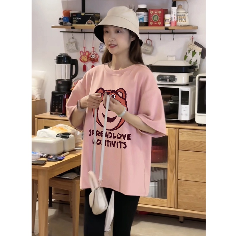 NRVP Áo Thun 100% Cotton Ngắn Tay Form Rộng Phong Cách Hàn Quốc Dành Cho Nữ