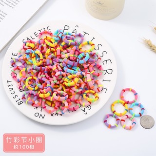 Set 100 Dây Buộc Tóc Dây Thun Cột Tóc Nhiều Màu