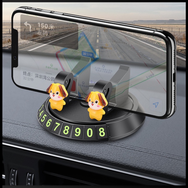 Giá Đỡ Biển Số Xe Hơi Tự Dính Xoay 360 Độ In Họa Tiết Hoạt Hình Dễ Thương