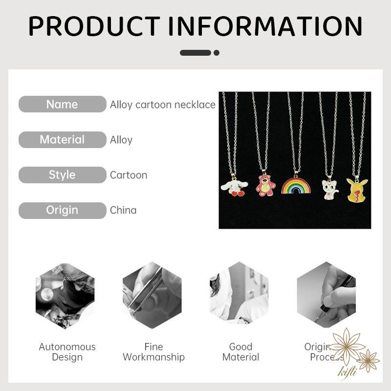 Vòng cổ Mặt Hình Chú Gấu Nhỏ Hoạt Hình Màu Đỏ Đen Bằng Thép Không Gỉ Thời Trang Cho Học Sinh