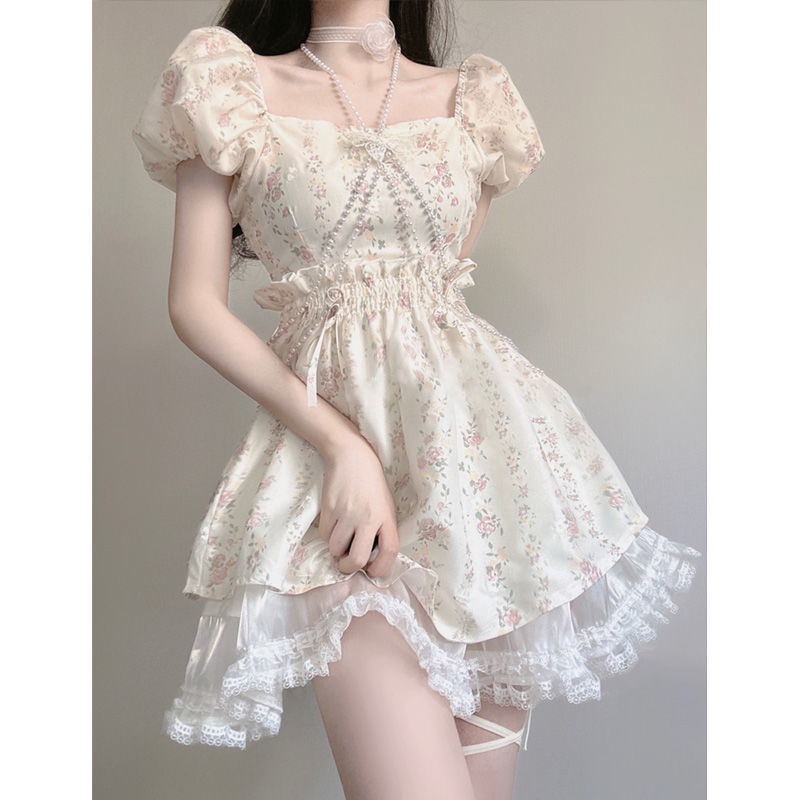 Đầm Hoa Tay Phồng Thiết Kế Mới Xinh Xắn Thời Trang